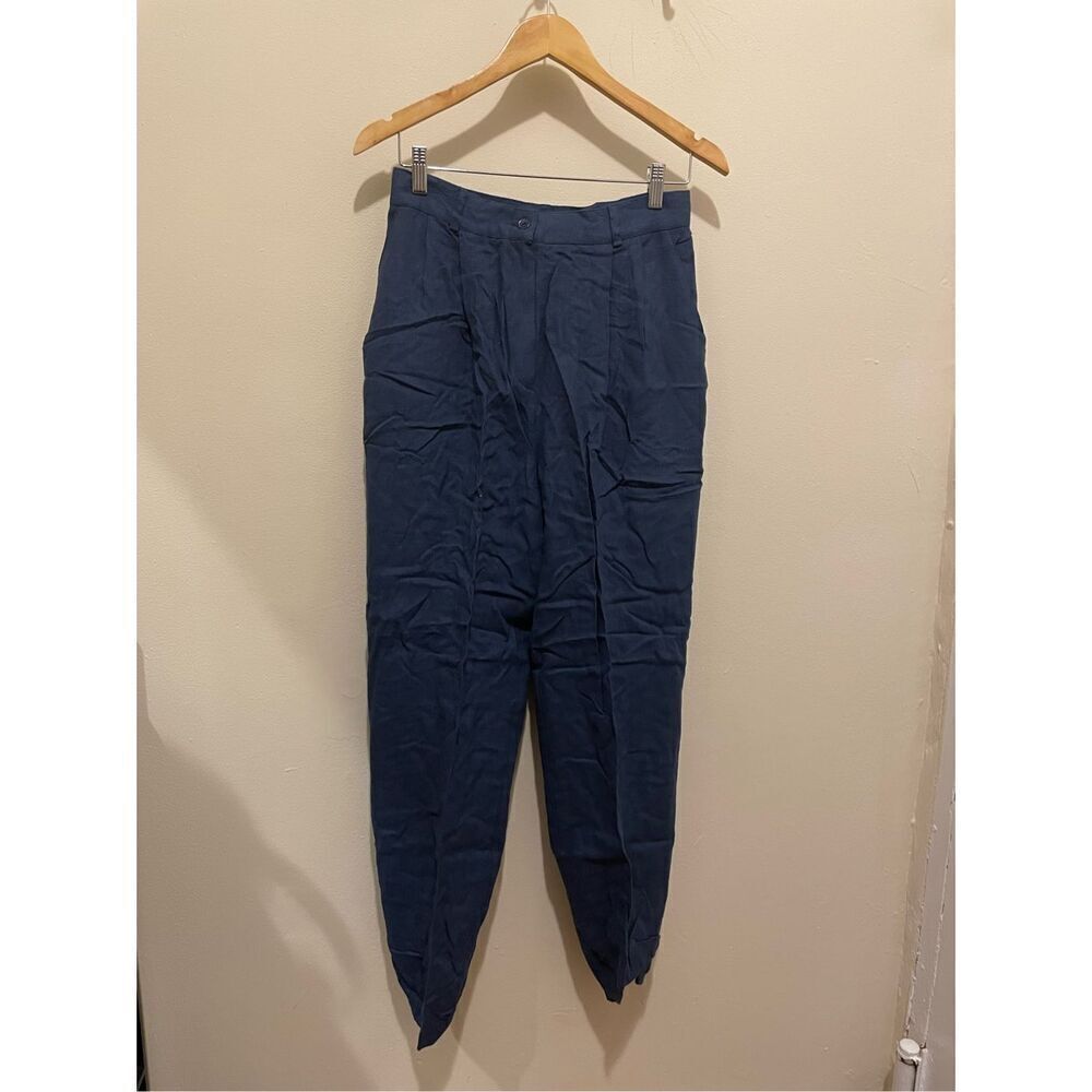 Vintage jay peters 90s 80s blue trouser pleated loose pants size 8